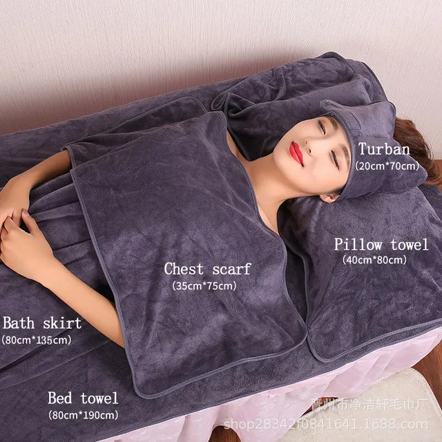 Serviettes de Douche Douces pour Massage, Serviette de Table de Massage en Coton Gris avec Trou pour le Visage