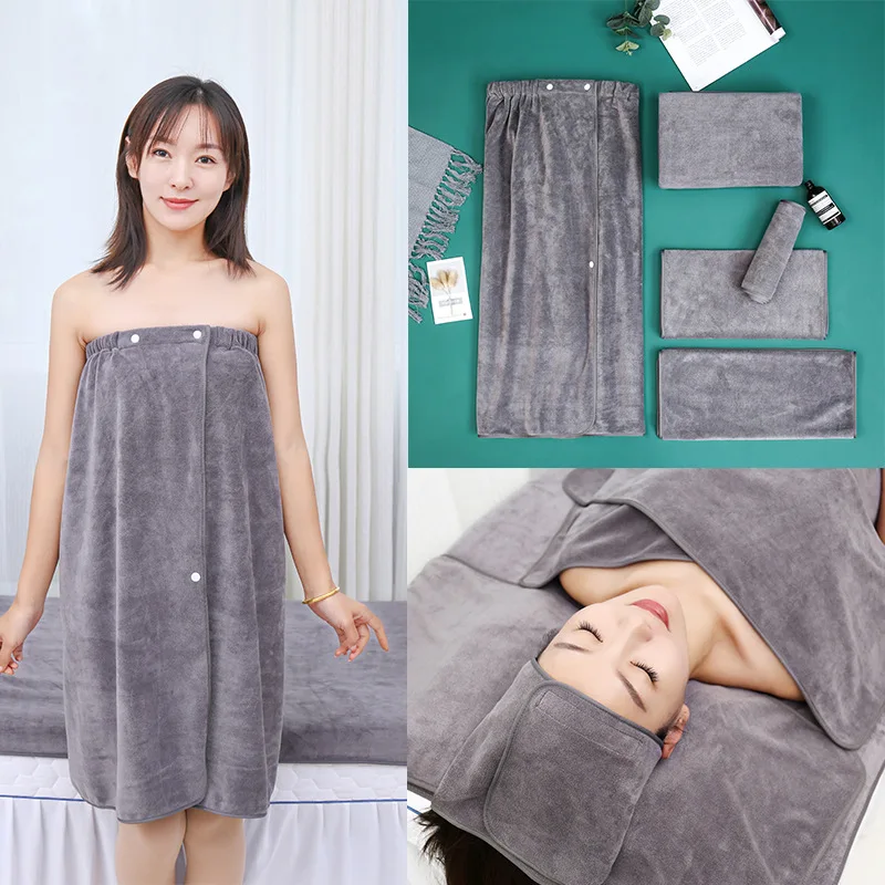 Serviettes de Douche Douces pour Massage, Serviette de Table de Massage en Coton Gris avec Trou pour le Visage