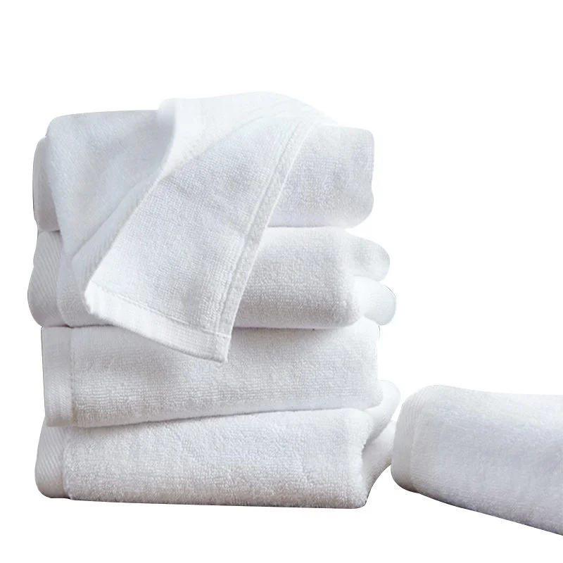 Custom 100-200cm White Color Hotel Towel 4 Pack Premium100% Cotton Hotel Bathroom Bath Face Towel Set