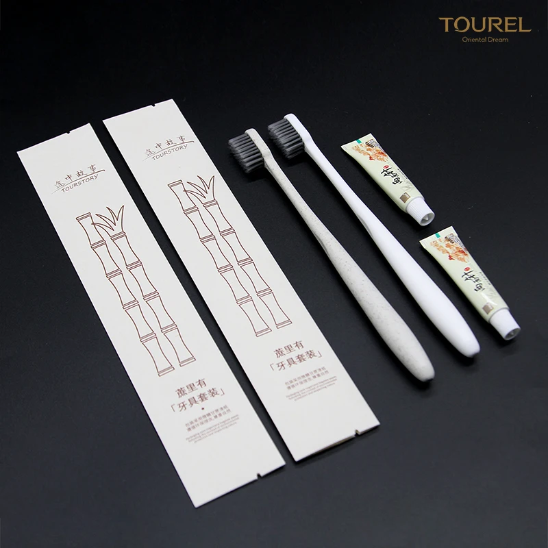 Eco-friendly Luxury Hotel Bathroom Toiletries Kit Biodegradable Sugarcane Paper Bag Custom Logo Recyclable-for Hotels Resorts