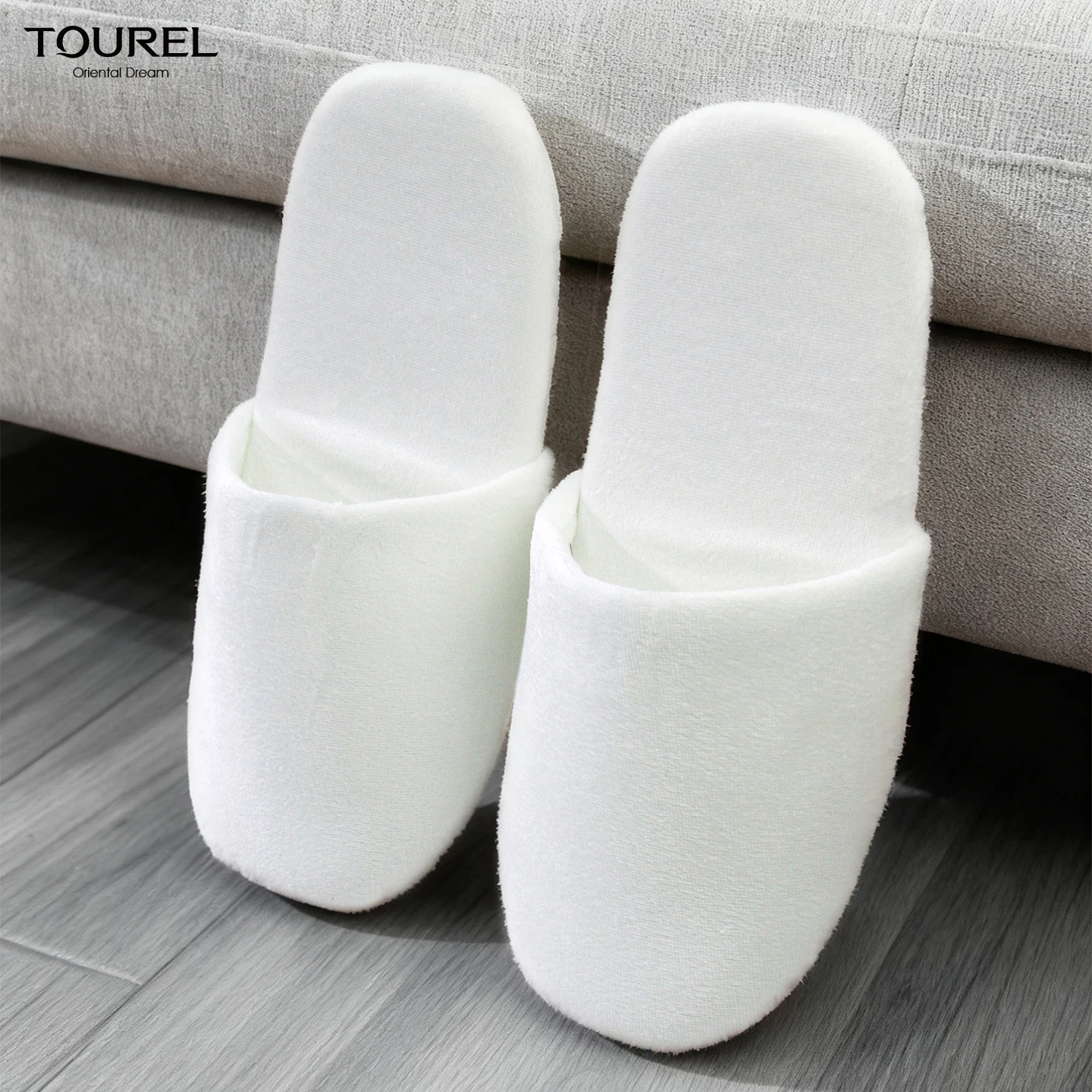 White Cut Velvet Cotton Hotel Homestay Beauty Salon High-end Disposable Slippers Comfortable Warmth Eco-friendly Biodegradable
