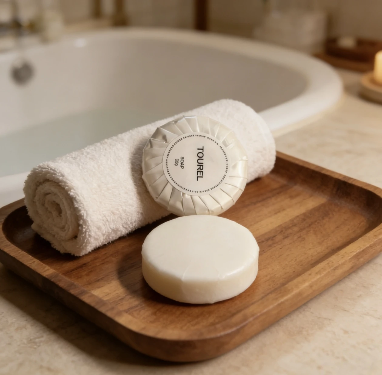 Tourel Supplies Cheap Price Small Hotel Round Soap Personal Wrappers Fragrance-free Eco Friendly Certified Hotel Mini Soap