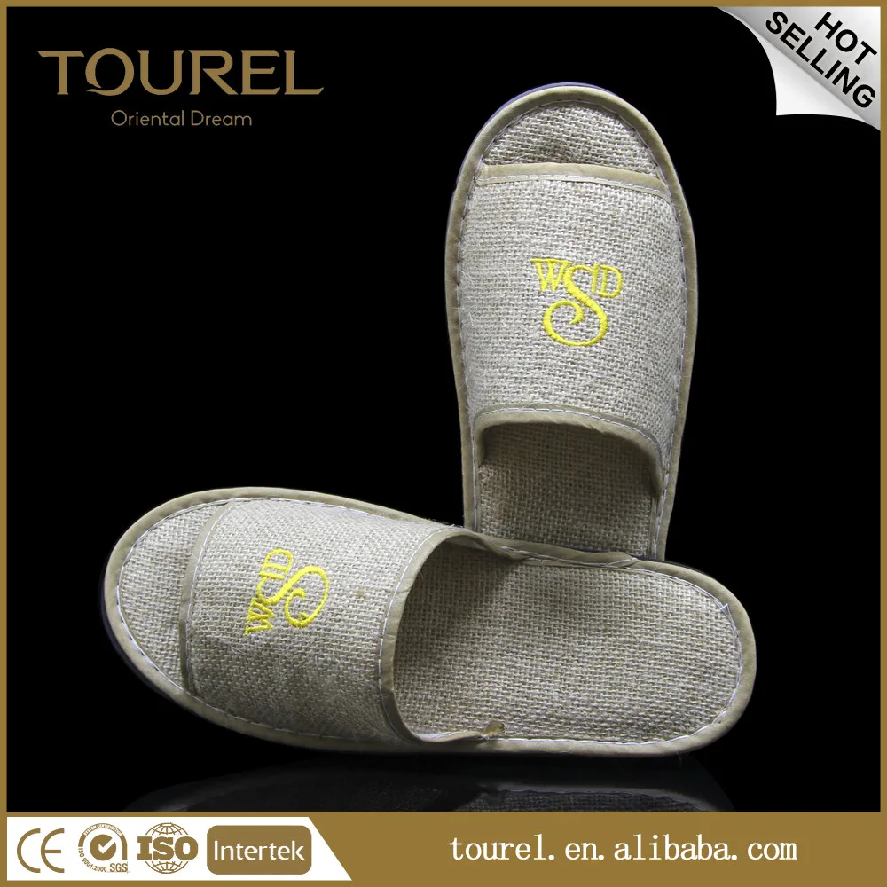 Lady Comfortable Disposable Cotton Fashion Bamboo Hotel Spa Slippers