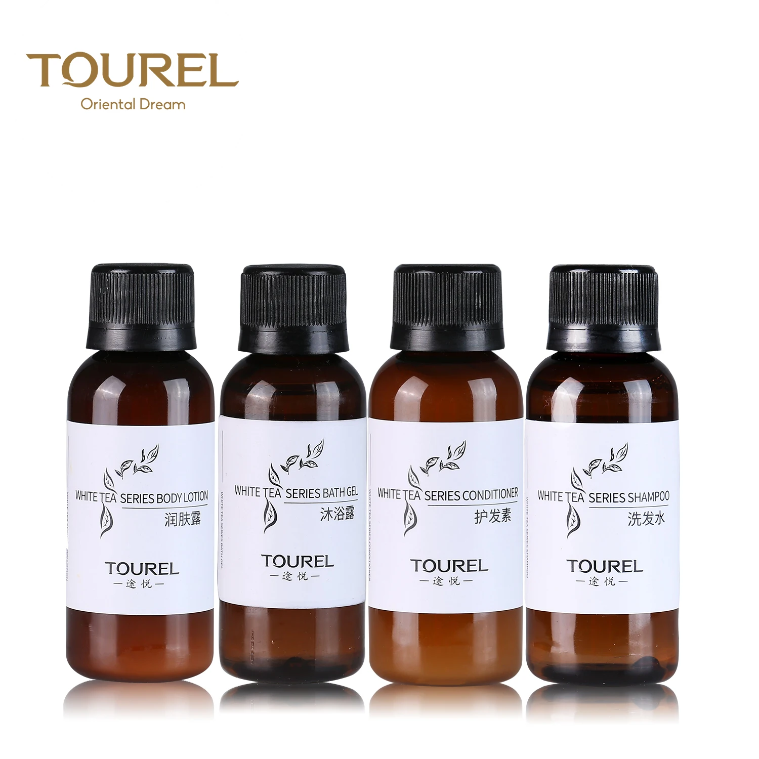 Flacon PE de luxe 30 ml pour kit de nettoyage d'hôtel, shampoing et après-shampoing pour hôtel étoilé