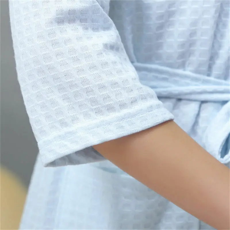 Peignoir d'hôtel en coton 100 % de haute qualité, texture gaufrée, brodé, grande taille, peignoirs thermiques, design respirant - vente en gros