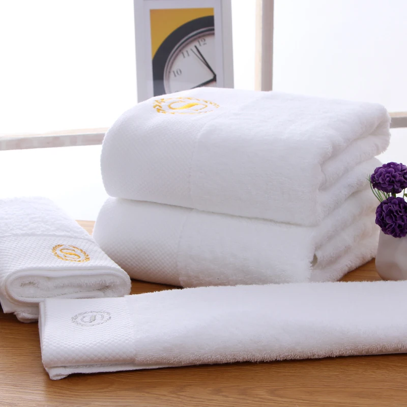 100% Cotton Bath Hotel Towel Set 70x140cm Popular Gift Embroidered Pattern-high Quality Linen India Gray Decorative Sheets