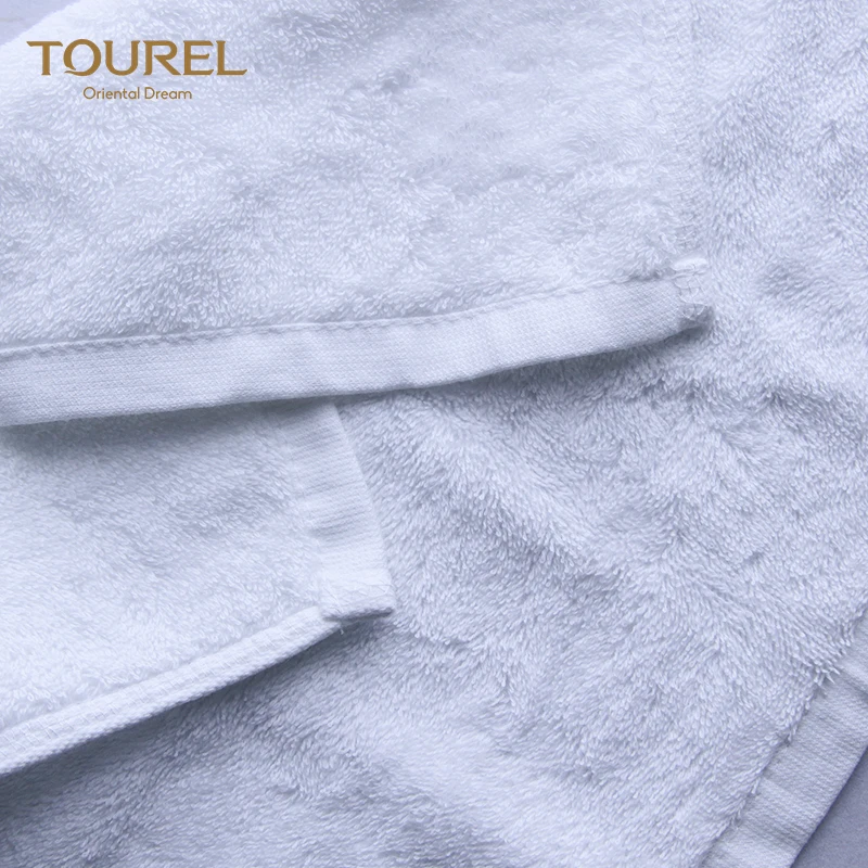 Luxury 5 Star Hotel Face Towels 100% Cotton Solid Color White Adult Knitted Quick-dry